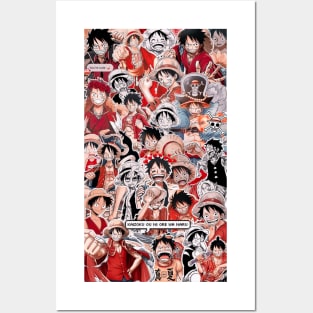 Luffy All Moods Posters and Art